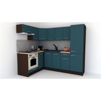 Bucatarie de Colt GENA NEW 3 ST. 160-230, Cu Corp de Cuptor, Wenge / Decor 0244